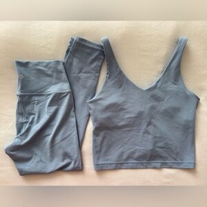 New Without Tag Athleta Light Blue Activewear Top and Legging🩵